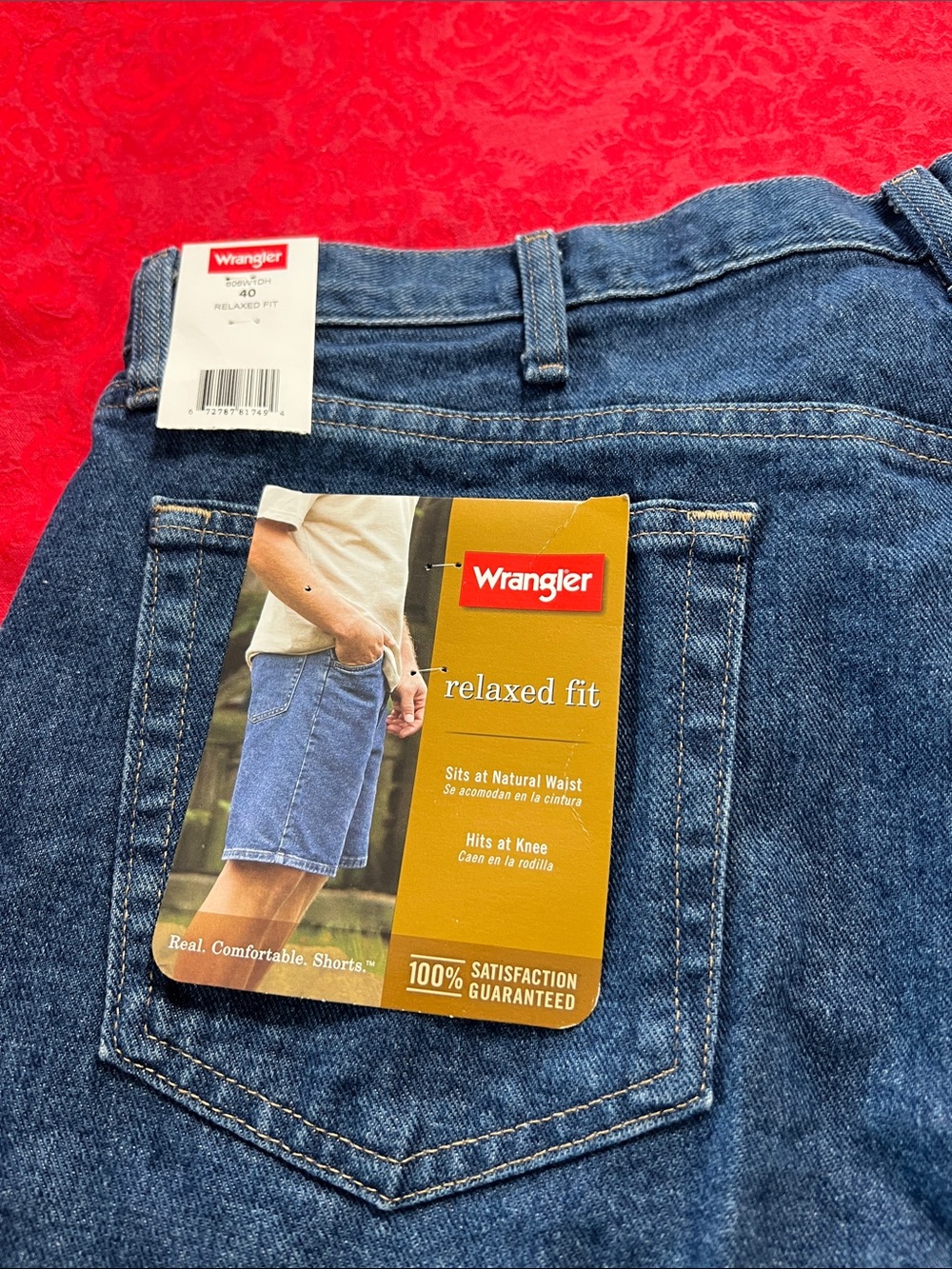 Wrangler Relaxed Fit Denim Shorts Men's Size 40 Blue Jean Shorts NWT 100% Cotton - Picture 2 of 7